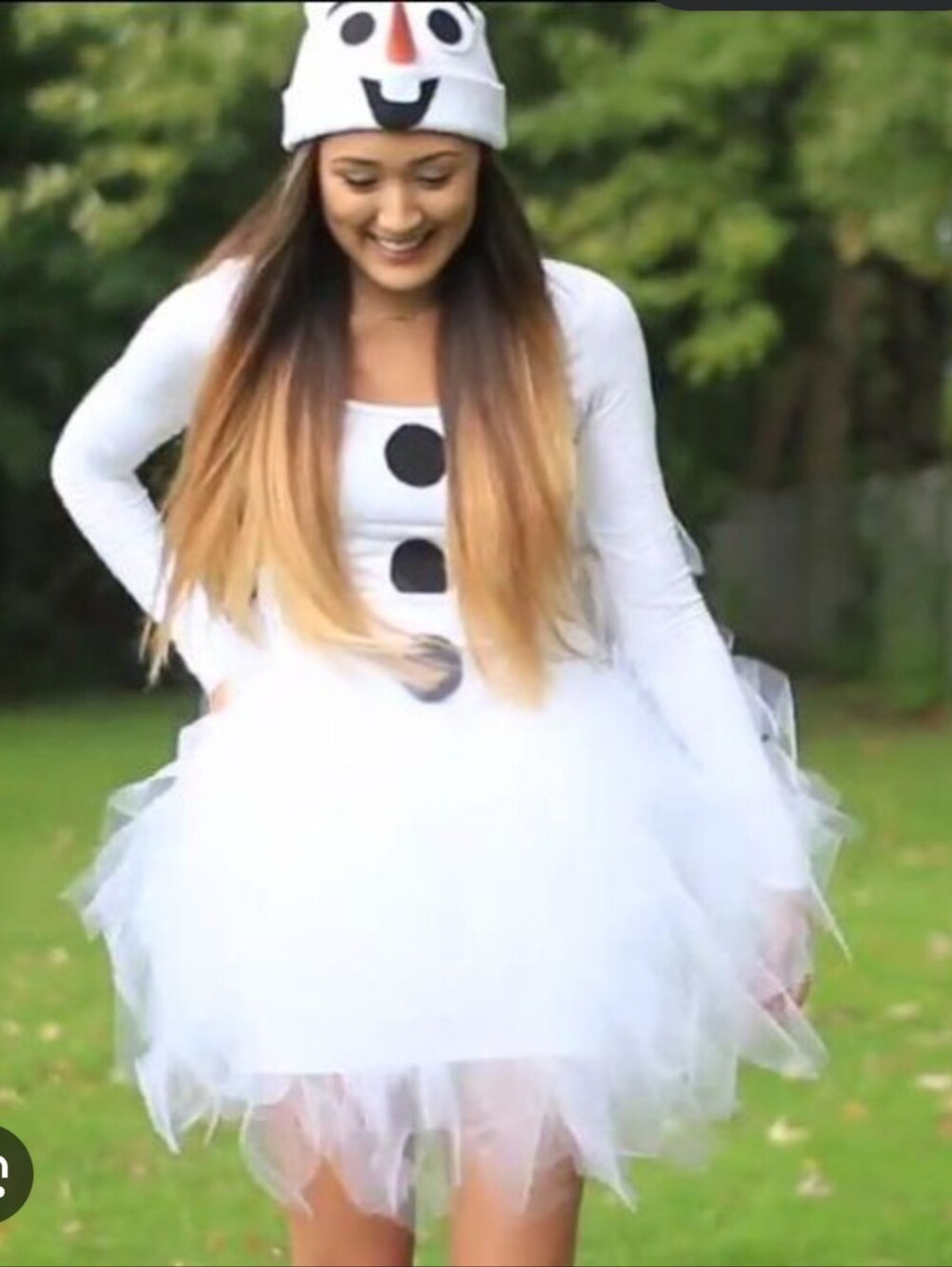Frozen Olaf Snowman or Pierrot Clown Costume Cosplay Dress